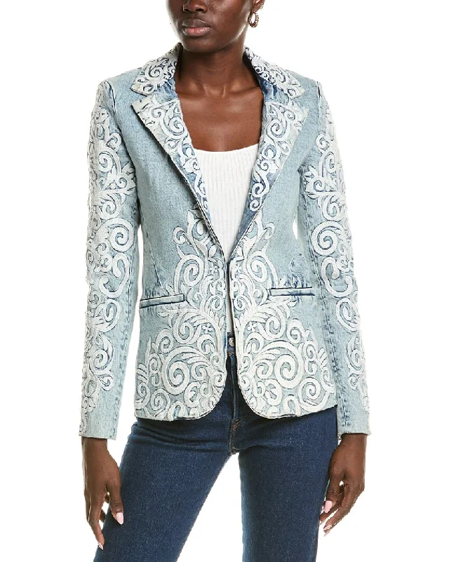 Essential women’s clothing for every season alice + olivia Macey Embroidered Denim Blazer Essential women’s clothing for every season alice + olivia Macey Embroidered Denim Blazer