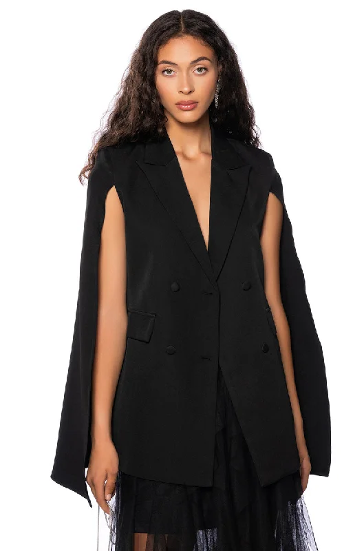 Look and feel your best in our women’s wear   BLAZER CAPE IN BLACK