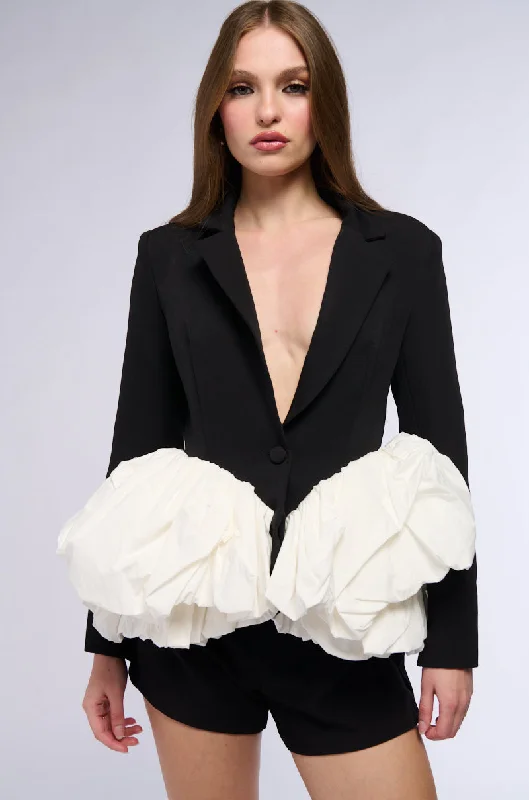 Bold fashion choices for the confident woman   BONNE NUIT PEPLUM BLAZER