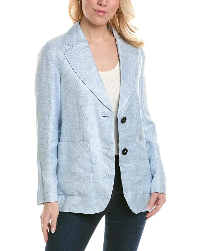 Discover the latest trends in women’s fashion   Peserico Linen-Blend Jacket
