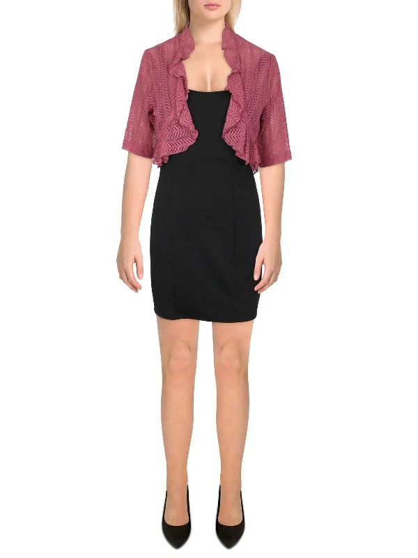 Elegant evening wear for special events   Petites Womens Knit Ruffled Bolero