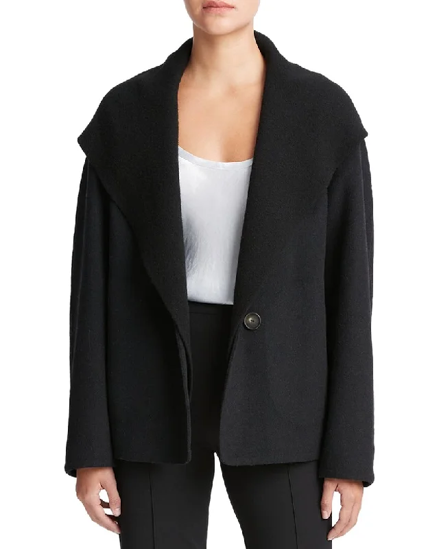 Sustainable fashion for stylish women   Vince Knit Combo Wool-Blend Jacket