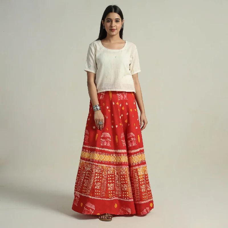Women’s clothing to inspire confidence and beauty Red - Hand Batik Printed Running Stitch Cotton Long Skirt 30 Women’s clothing to inspire confidence and beauty Red - Hand Batik Printed Running Stitch Cotton Long Skirt 30