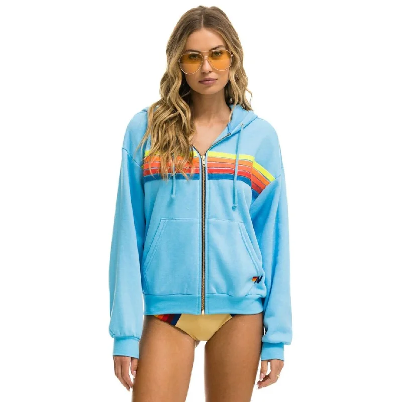 Iconic women’s outfits that never go out of style 5 Stripe Relaxed Zip Hoodie (Sky + Neon Rainbow) Iconic women’s outfits that never go out of style 5 Stripe Relaxed Zip Hoodie (Sky + Neon Rainbow)