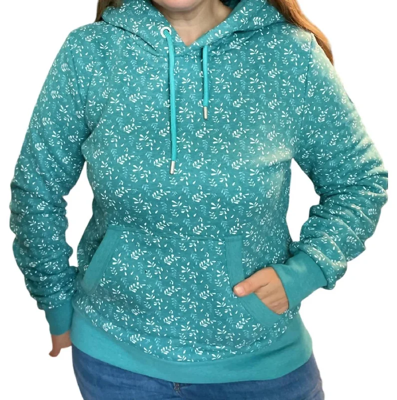 Fashionable, yet affordable women’s apparel   Dainty Leaf Hoodie In Teal
