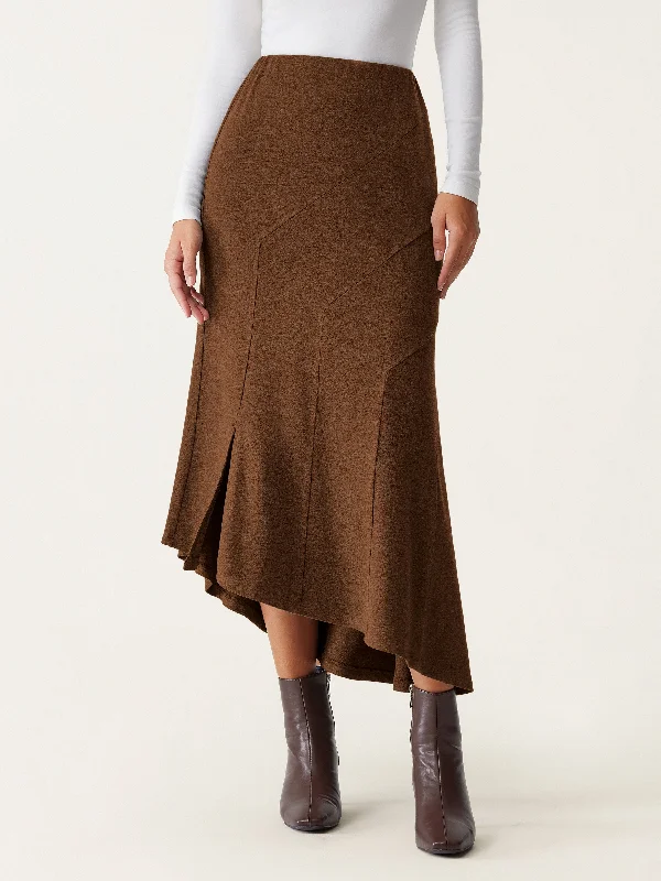 Fashionable, yet affordable women’s apparel High Waisted Asymmetrical Hem Midi Fishtail Skirt Fashionable, yet affordable women’s apparel High Waisted Asymmetrical Hem Midi Fishtail Skirt