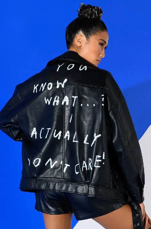 Bold fashion choices for the confident woman I ACTUALLY DO NOT CARE OVERSIZED MOTO JACKET Bold fashion choices for the confident woman I ACTUALLY DO NOT CARE OVERSIZED MOTO JACKET