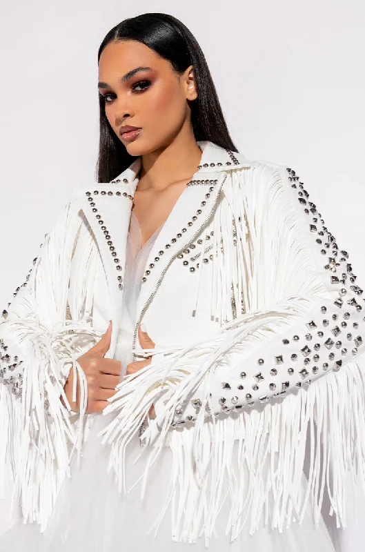 Designer-inspired women’s fashion at affordable prices KARL WON THE JACKPOT FRINGE HITCHED MOTO JACKET Designer-inspired women’s fashion at affordable prices KARL WON THE JACKPOT FRINGE HITCHED MOTO JACKET
