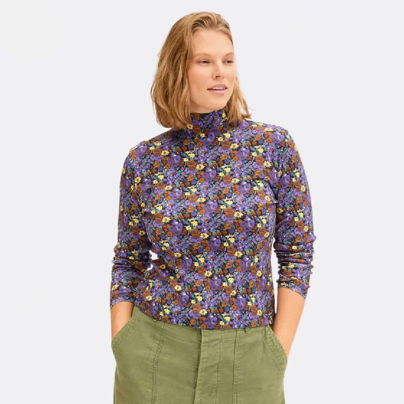 Bold, confident, and stylish women’s clothing   Le Turtleneck (Purple Fall Floral)