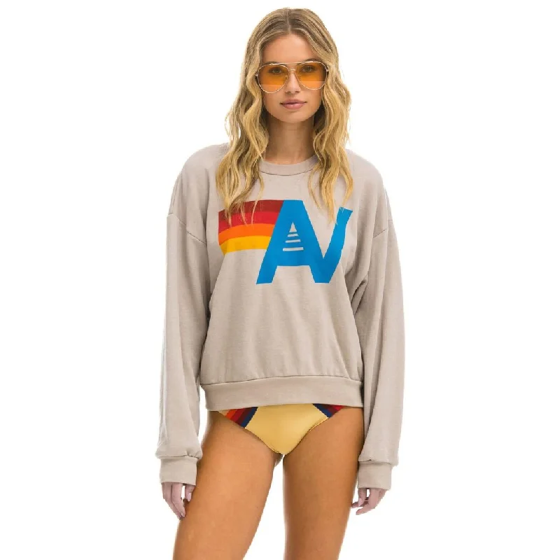 Trendy women’s clothing with a modern twist   Logo Relaxed Crew Sweatshirt (Sand)
