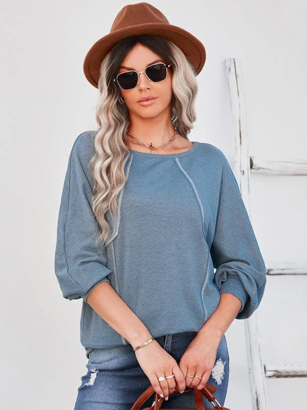 Discover the latest trends in women’s fashion   Loose Stitched Women Sweatshirt