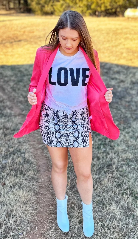Bold, confident, and stylish women’s clothing   LOVE white tee