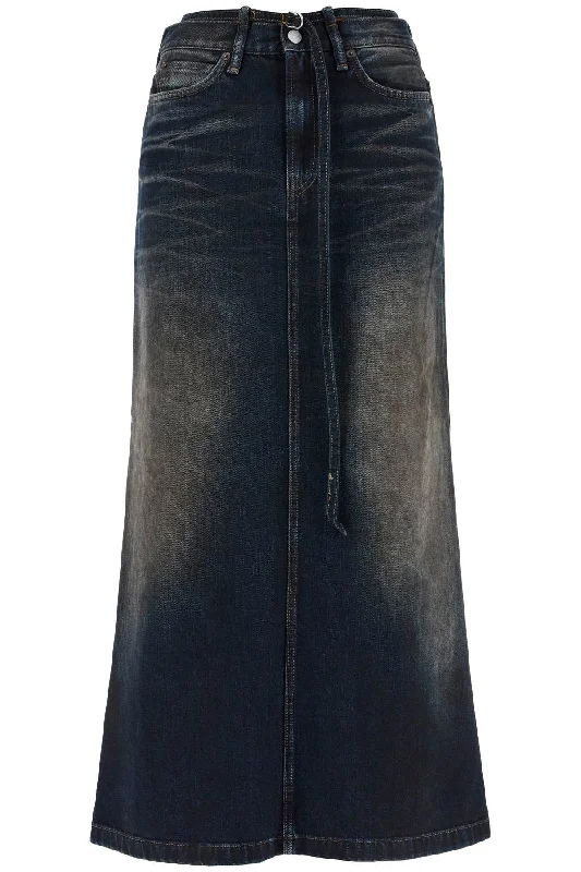 Fashionable women’s clothing that makes you shine maxi denim skirt with waist strap AF0464 DARK BLUE Fashionable women’s clothing that makes you shine maxi denim skirt with waist strap AF0464 DARK BLUE