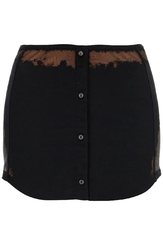 Feminine silhouettes for the modern woman   mini skirt o-mal A17071 0SHAY DEEP/BLACK