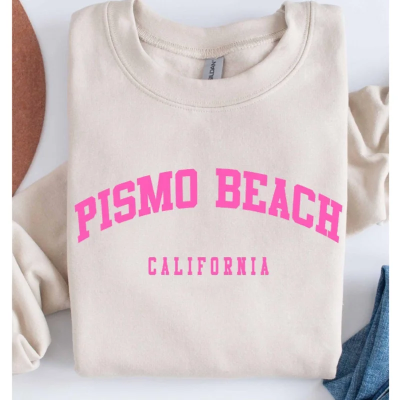 Timeless clothing pieces every woman should own Pismo Beach California Graphic Sweatshirt Sand Timeless clothing pieces every woman should own Pismo Beach California Graphic Sweatshirt Sand
