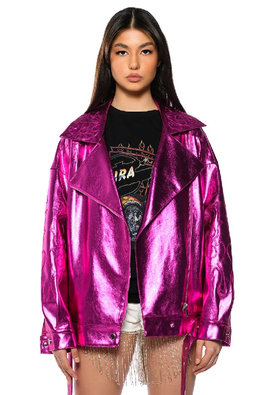 Fashionable clothing to fit every body type PRINCE METALLIC EMBROIDERED MOTO JACKET Fashionable clothing to fit every body type PRINCE METALLIC EMBROIDERED MOTO JACKET