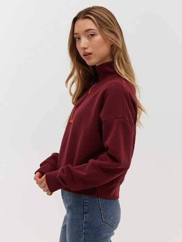 Trendy women’s clothing with a modern twist   Rochelle Zip Mock Neck Crop Sweatshirt