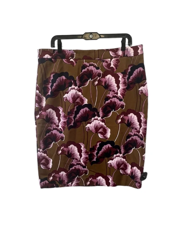 Statement pieces for the confident woman Skirt Midi By Ann Taylor In Brown & Purple, Size: Xl Statement pieces for the confident woman Skirt Midi By Ann Taylor In Brown & Purple, Size: Xl