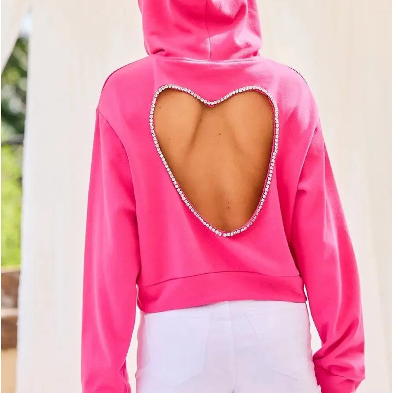Effortlessly stylish outfits for the modern woman Sweet On You Rhinestone Trim Hoodie Hot Pink Effortlessly stylish outfits for the modern woman Sweet On You Rhinestone Trim Hoodie Hot Pink