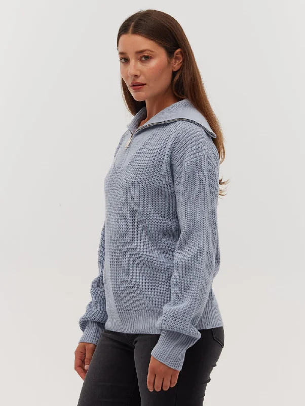 Stylish plus-size clothing for women   Thurynn Oversize Zippered Funnel Sweater