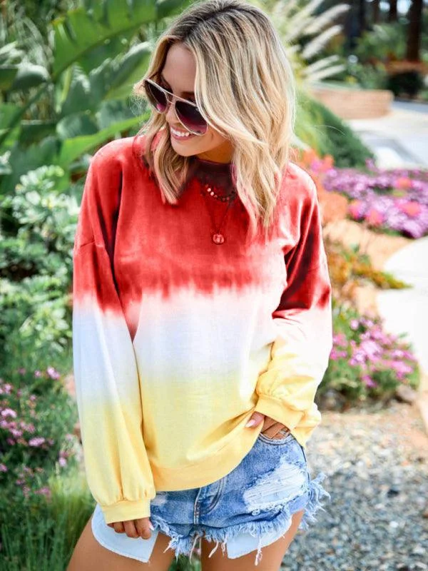 Fashion-forward women’s clothing on a budget Tie Dye Gradient Print Women Sweatshirt Fashion-forward women’s clothing on a budget Tie Dye Gradient Print Women Sweatshirt