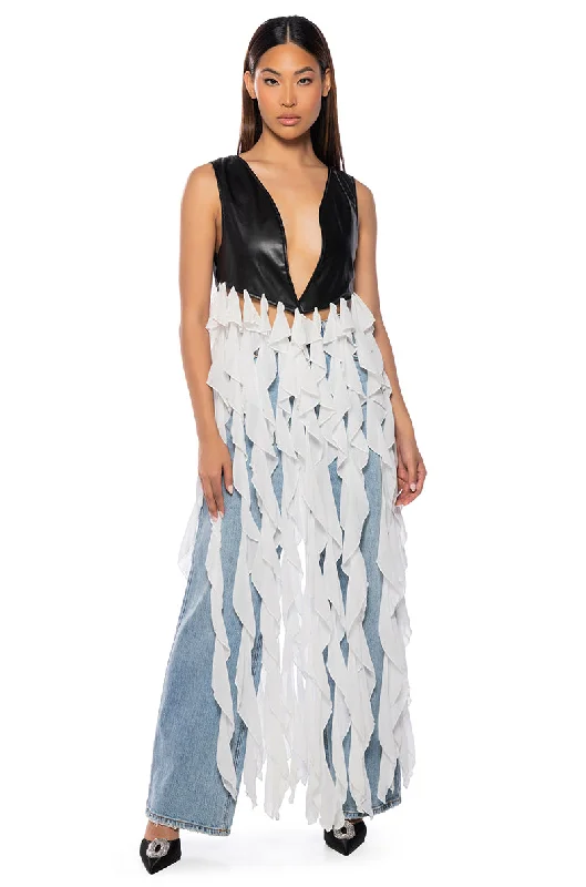 Fashion pieces that complement every woman’s style   UH OH HONEY WATERFALL RUFFLE VEST