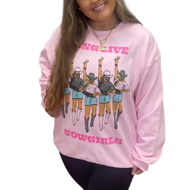 Cozy women’s clothing for the colder months Vickie Sweatshirt In Long Live Cowgirls Cozy women’s clothing for the colder months Vickie Sweatshirt In Long Live Cowgirls