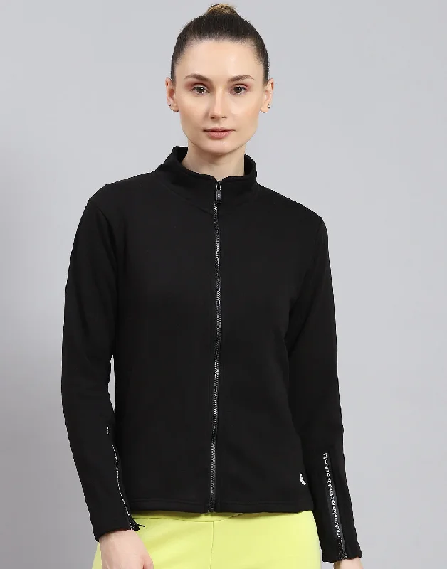 Timeless women’s fashion for any occasion Women Black Solid Stand Collar Full Sleeve Sweatshirt Timeless women’s fashion for any occasion Women Black Solid Stand Collar Full Sleeve Sweatshirt