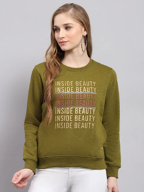 Express your style with fashionable women’s clothing Women Green Printed Round Neck Full Sleeve Sweatshirt Express your style with fashionable women’s clothing Women Green Printed Round Neck Full Sleeve Sweatshirt