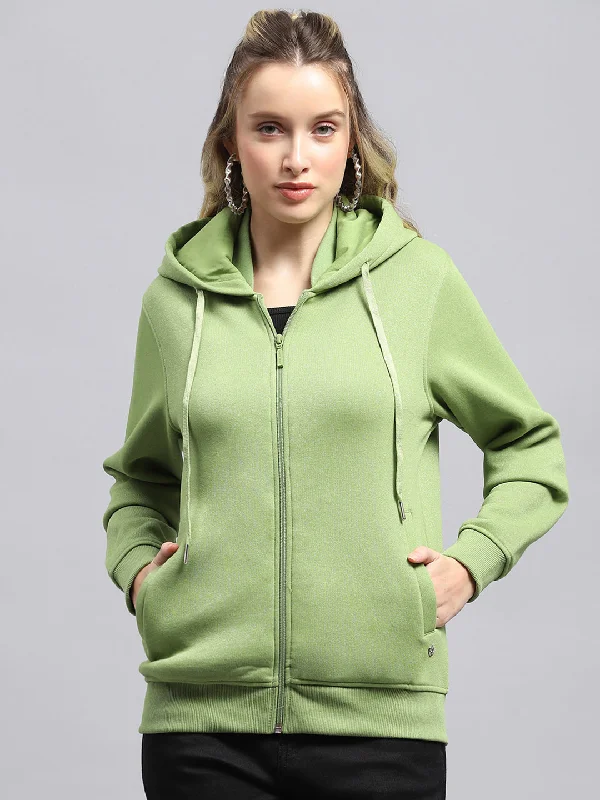 Confidence-boosting clothing for women Women Green Solid Hooded Full Sleeve Sweatshirt Confidence-boosting clothing for women Women Green Solid Hooded Full Sleeve Sweatshirt