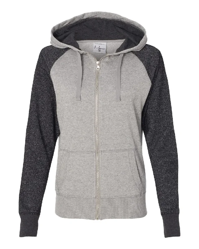 Effortlessly chic fashion for today’s woman Women’s Glitter French Terry Full-Zip Hooded Sweatshirt Effortlessly chic fashion for today’s woman Women’s Glitter French Terry Full-Zip Hooded Sweatshirt