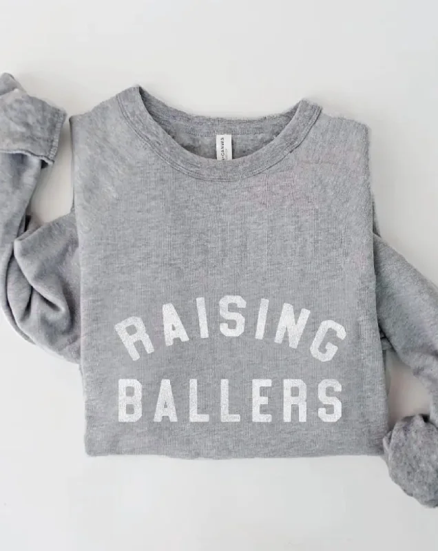 Effortlessly chic outfits for the modern woman Women's Raising Ballers Graphic Sweatshirt In Gray Effortlessly chic outfits for the modern woman Women's Raising Ballers Graphic Sweatshirt In Gray