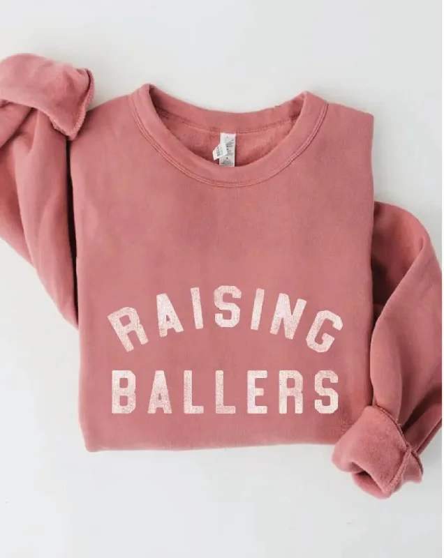 Trendy women’s clothing    Women's Raising Ballers Graphic Sweatshirt In Mauve