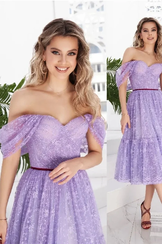 Discover the latest trends in women’s fashion A-line Lavender Lace Prom Dress Tea-Length Discover the latest trends in women’s fashion A-line Lavender Lace Prom Dress Tea-Length