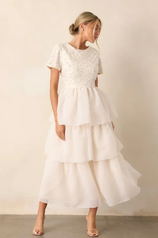 High-fashion styles at affordable prices Always A Dreamer Ivory Pearl Embellished Midi Dress High-fashion styles at affordable prices Always A Dreamer Ivory Pearl Embellished Midi Dress