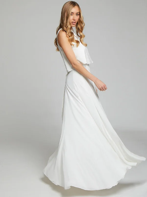 Luxurious fabrics and modern designs for women   Clementine white skirt & top set