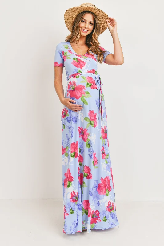 Comfortable yet stylish outfits for women on the go Floral Ity Jersey Maternity/Nursing Maxi Dress Comfortable yet stylish outfits for women on the go Floral Ity Jersey Maternity/Nursing Maxi Dress