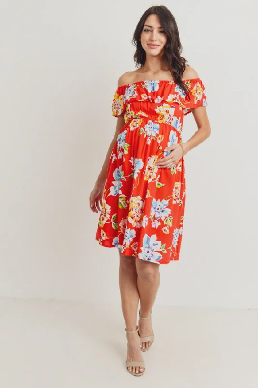 The ultimate destination for women’s clothing   Floral Off Shoulder Maternity Dress