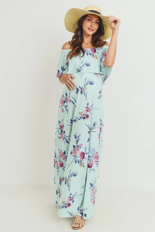 Essential women’s clothing for every season Floral Off Shoulder Maternity Maxi Dress Essential women’s clothing for every season Floral Off Shoulder Maternity Maxi Dress