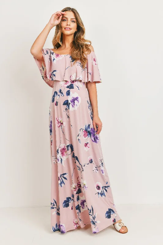 Fashion pieces that complement every woman’s style Mauve Floral Off Shoulder Maternity Maxi Dress Fashion pieces that complement every woman’s style Mauve Floral Off Shoulder Maternity Maxi Dress