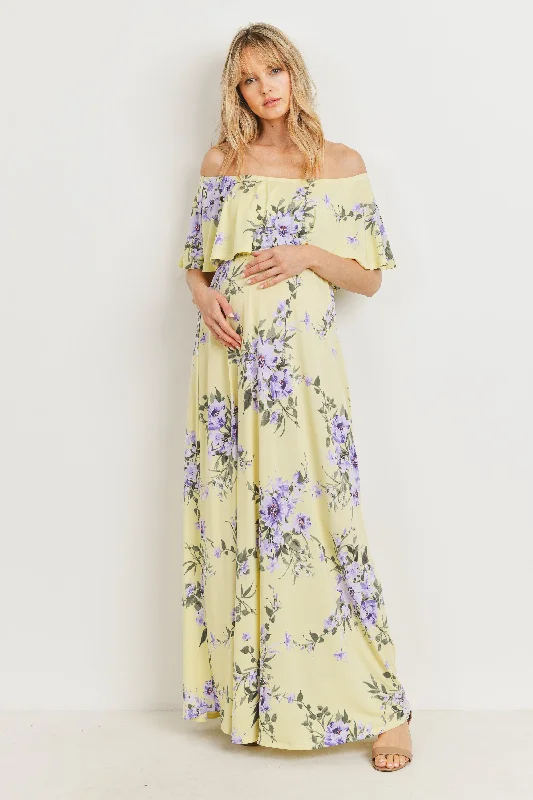 Stylish and comfortable outfits for women Floral Off Shoulder Maternity Maxi Dress Stylish and comfortable outfits for women Floral Off Shoulder Maternity Maxi Dress