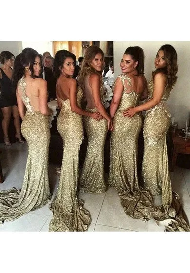 Chic, modern fashion for empowered women Halter Sweetheart V-neck A-line Floor-length Sleeveless Sequins Bridesmaid Dress with Open Back Chic, modern fashion for empowered women Halter Sweetheart V-neck A-line Floor-length Sleeveless Sequins Bridesmaid Dress with Open Back