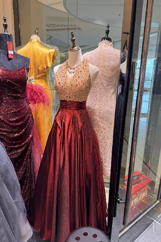 Fashion-forward women’s clothing on a budget Halter V-neck Rhinestone Beaded Prom Dresses, Red Prom Dresses, Formal Dresses, Graduation Party Dresses, Newest Prom Dresses Fashion-forward women’s clothing on a budget Halter V-neck Rhinestone Beaded Prom Dresses, Red Prom Dresses, Formal Dresses, Graduation Party Dresses, Newest Prom Dresses