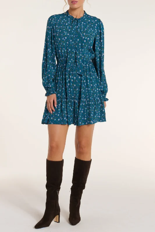 Soft, breathable fabrics for fashionable women Lee Collar Neck Mini Dress in Ditsy Floral Soft, breathable fabrics for fashionable women Lee Collar Neck Mini Dress in Ditsy Floral