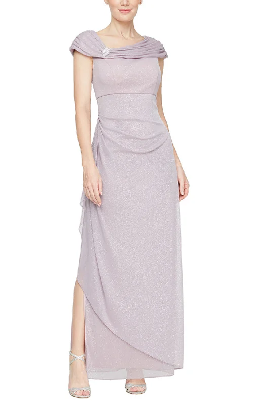 Dress to impress with elegant women’s wear Long Glitter Mesh Sleeveless L-Neck Dress with Embellished Ruched Neckline and Cascade Detail Skirt Dress to impress with elegant women’s wear Long Glitter Mesh Sleeveless L-Neck Dress with Embellished Ruched Neckline and Cascade Detail Skirt