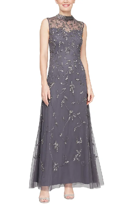 A perfect wardrobe for fashionable women Long Sleeveless Hand Beaded Dress with Illusion Sweetheart Neckline A perfect wardrobe for fashionable women Long Sleeveless Hand Beaded Dress with Illusion Sweetheart Neckline