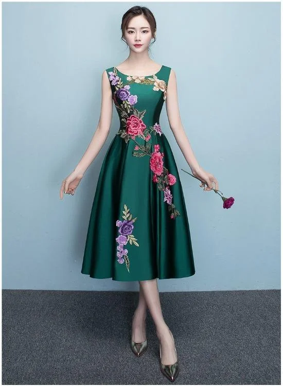 Effortlessly stylish outfits for the modern woman Lovely Dark Green Tea Length Simple Satin Bridesmaid Dress Prom Dress cg22223 Effortlessly stylish outfits for the modern woman Lovely Dark Green Tea Length Simple Satin Bridesmaid Dress Prom Dress cg22223
