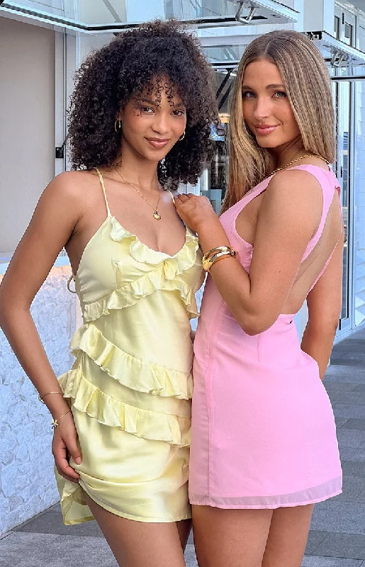 Elevate your look with premium women’s wear   Lydia Yellow Mini Dress