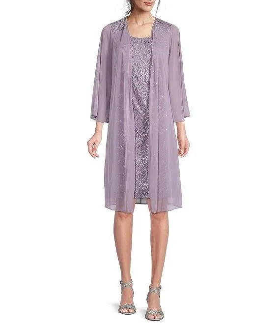 Statement pieces for the confident woman Marina Short 3/4 Sleeve Glitter Lace Jacket Dress Statement pieces for the confident woman Marina Short 3/4 Sleeve Glitter Lace Jacket Dress