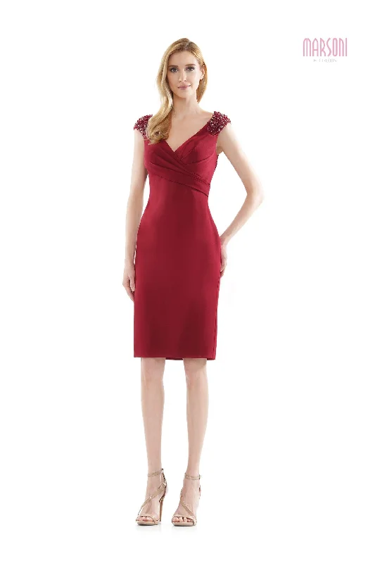 Luxurious fabrics and modern designs for women Marsoni Short Mother of the Bride Beaded Dress 1109 Luxurious fabrics and modern designs for women Marsoni Short Mother of the Bride Beaded Dress 1109